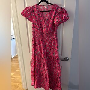 crown & ivy Pink Floral V-Neck Maxi Dress